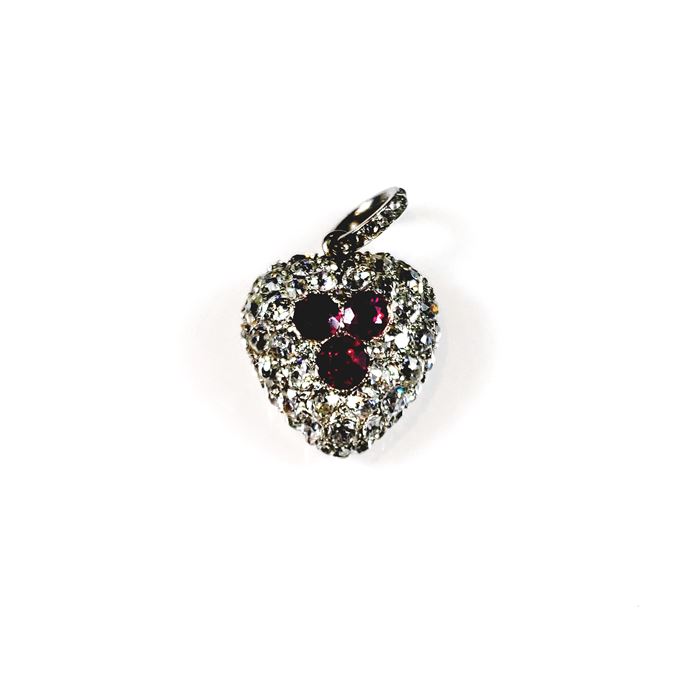 Antique ruby and diamond heart pendant | MasterArt